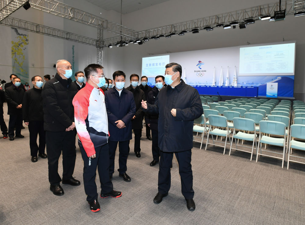 1月4日，习近平总书记在北京考察冬奥会、冬残奥会筹办备赛工作。新华社记者谢环驰摄